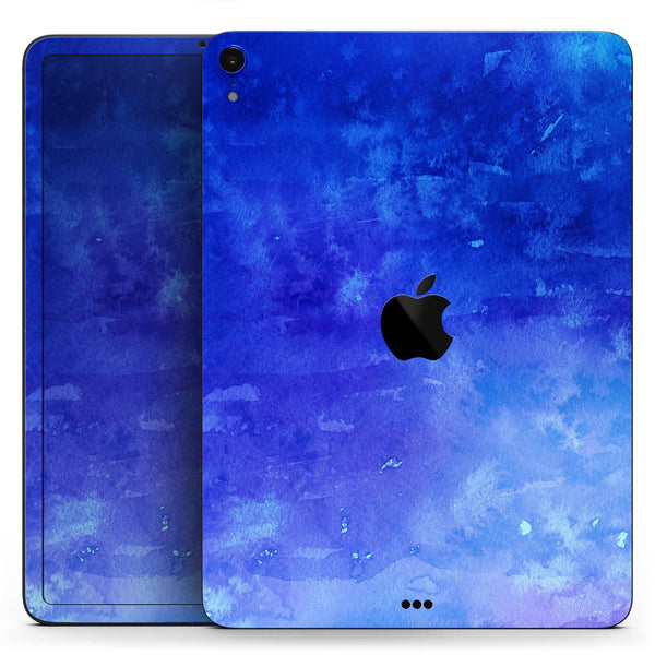 Blue 275 Absorbed Watercolor Texture - Full Body Skin Decal for the Apple iPad Pro 12.9", 11", 10.5", 9.7", Air or Mini (All Models Available)