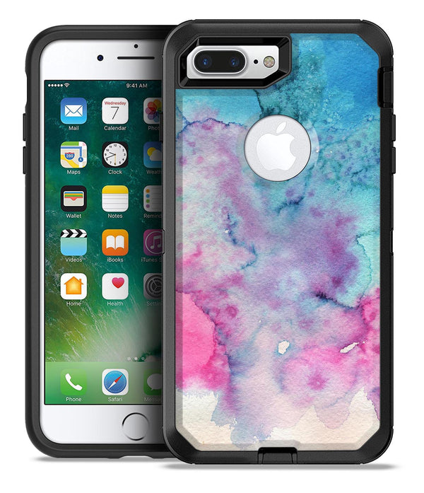 Blue 0021 Absorbed Watercolor Texture - iPhone 7 or 7 Plus Commuter Case Skin Kit