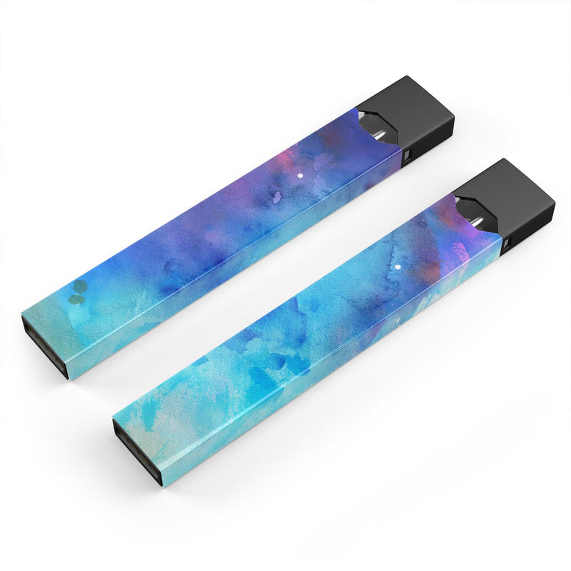 Blue 34222 Absorbed Watercolor Texture - Premium Decal Protective Skin-Wrap Sticker compatible with the Juul Labs vaping device