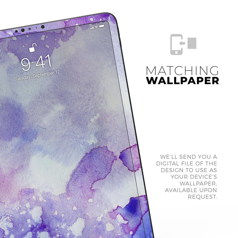 Blue 4 Absorbed Watercolor Texture - Full Body Skin Decal for the Apple iPad Pro 12.9", 11", 10.5", 9.7", Air or Mini (All Models Available)