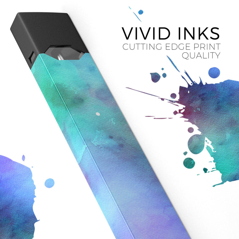 Blue 89608 Absorbed Watercolor Texture - Premium Decal Protective Skin-Wrap Sticker compatible with the Juul Labs vaping device
