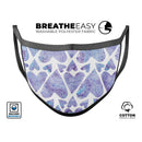 Blue Abstract Inverted Hearts  - Made in USA Mouth Cover Unisex Anti-Dust Cotton Blend Reusable & Washable Face Mask with Adjustable Sizing for Adult or Child