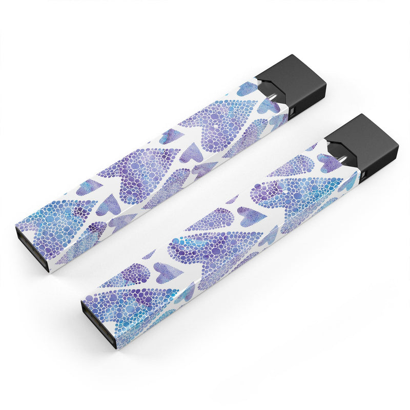 Blue Abstract Inverted Hearts  - Premium Decal Protective Skin-Wrap Sticker compatible with the Juul Labs vaping device