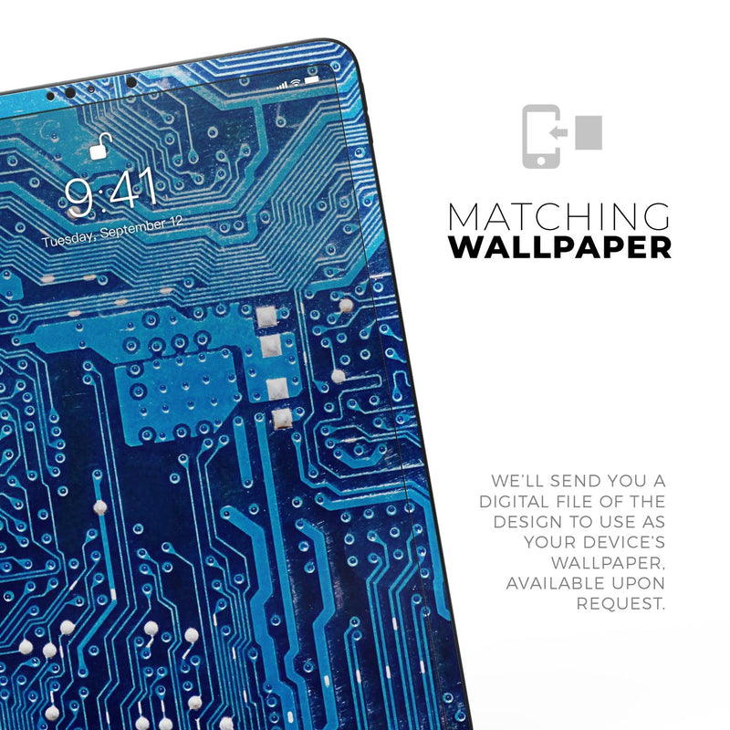 Blue Cirtcuit Board V1 - Full Body Skin Decal for the Apple iPad Pro 12.9", 11", 10.5", 9.7", Air or Mini (All Models Available)
