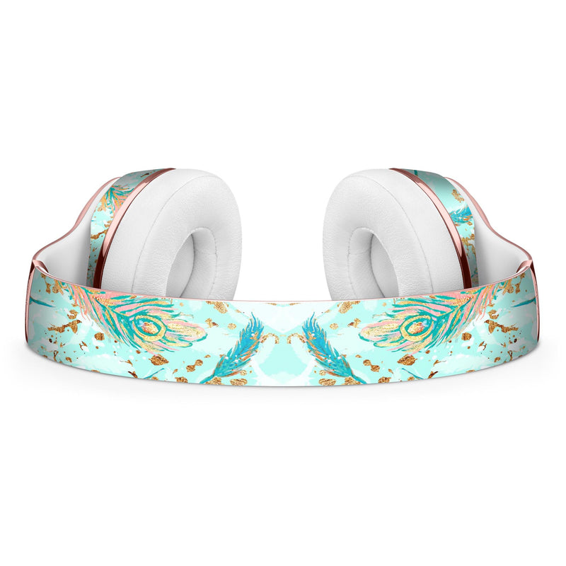 Blue Coral Whispy Feathers Full-Body Skin Kit for the Beats by Dre Solo 3 Wireless Headphones