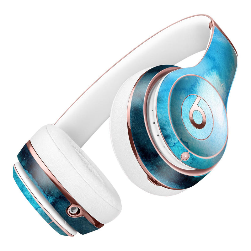 Blue Dark 32 Absorbed Watercolor Texture Full-Body Skin Kit for the Beats by Dre Solo 3 Wireless Headphones