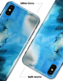 Blue Dark 32 Absorbed Watercolor Texture - iPhone X Clipit Case