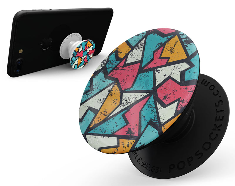 Blue, Orange, and Red Zig Zags - Skin Kit for PopSockets and other Smartphone Extendable Grips & Stands