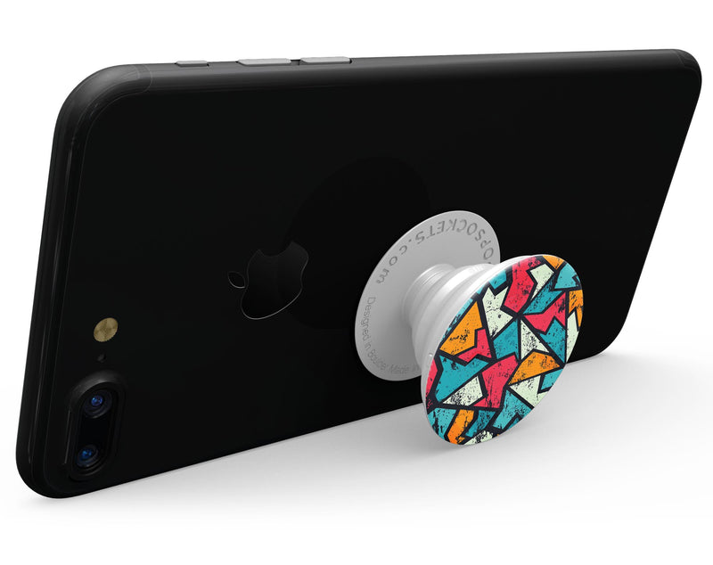 Blue, Orange, and Red Zig Zags - Skin Kit for PopSockets and other Smartphone Extendable Grips & Stands