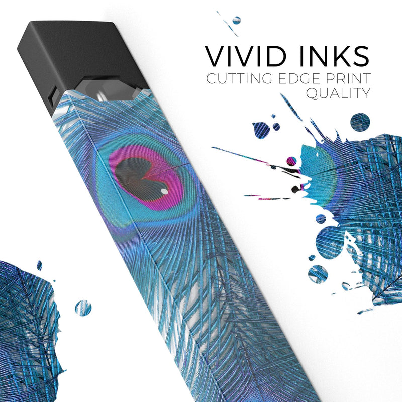 Blue Peacock - Premium Decal Protective Skin-Wrap Sticker compatible with the Juul Labs vaping device