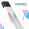 Blue & Pink Watercolor Feathers - Premium Decal Protective Skin-Wrap Sticker compatible with the Juul Labs vaping device