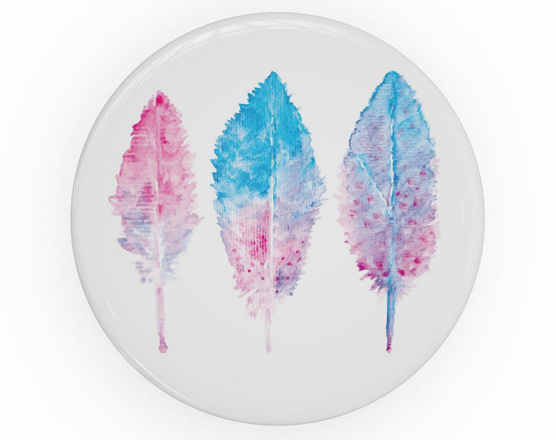 Blue & Pink Watercolor Feathers - Skin Kit for PopSockets and other Smartphone Extendable Grips & Stands