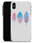 Blue & Pink Watercolor Feathers - iPhone X Clipit Case