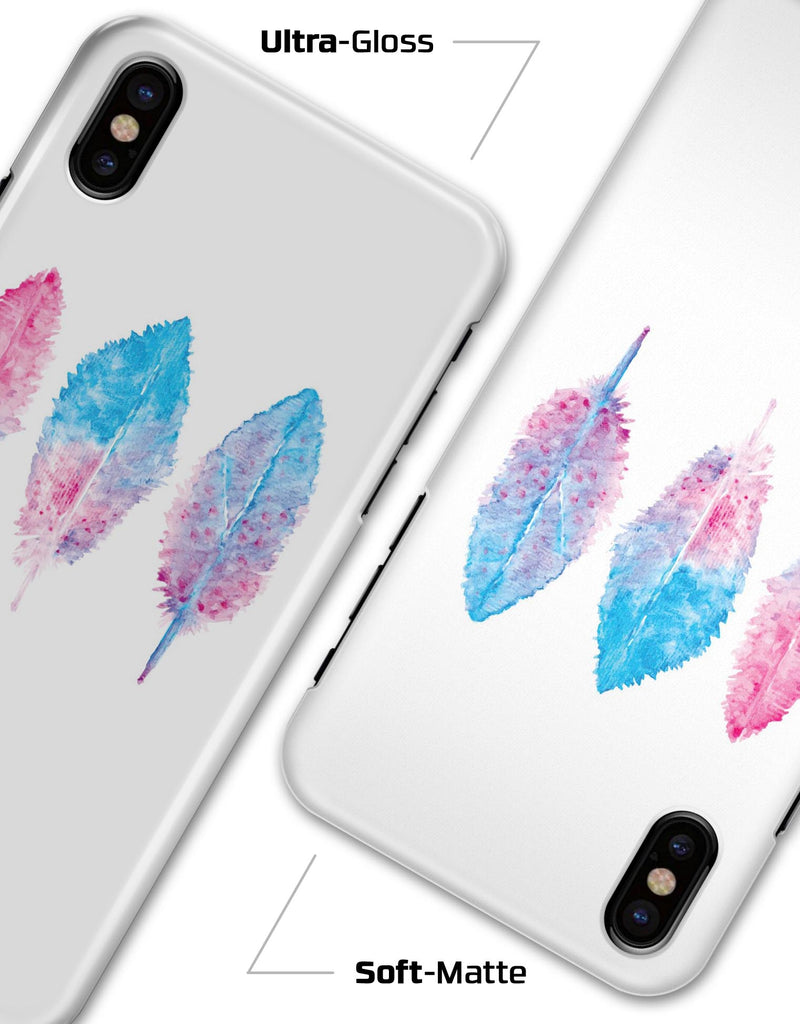 Blue & Pink Watercolor Feathers - iPhone X Clipit Case