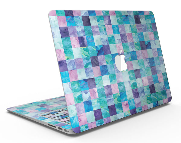 Blue Pink and Purple Watercolor Patchwork - MacBook Air Skin Kit