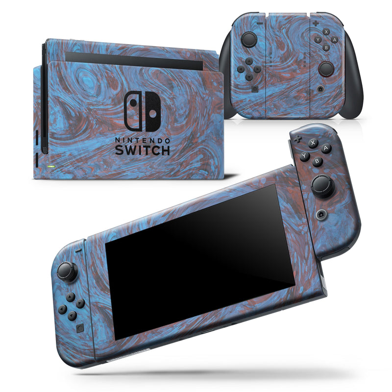 Blue Slate Marble Surface V41 - Skin Wrap Decal for Nintendo Switch Lite Console & Dock - 3DS XL - 2DS - Pro - DSi - Wii - Joy-Con Gaming Controller