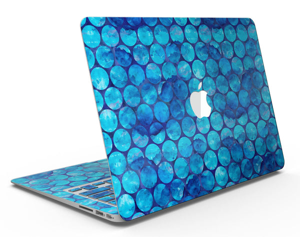 Blue Sorted Large Watercolor Polka Dots - MacBook Air Skin Kit