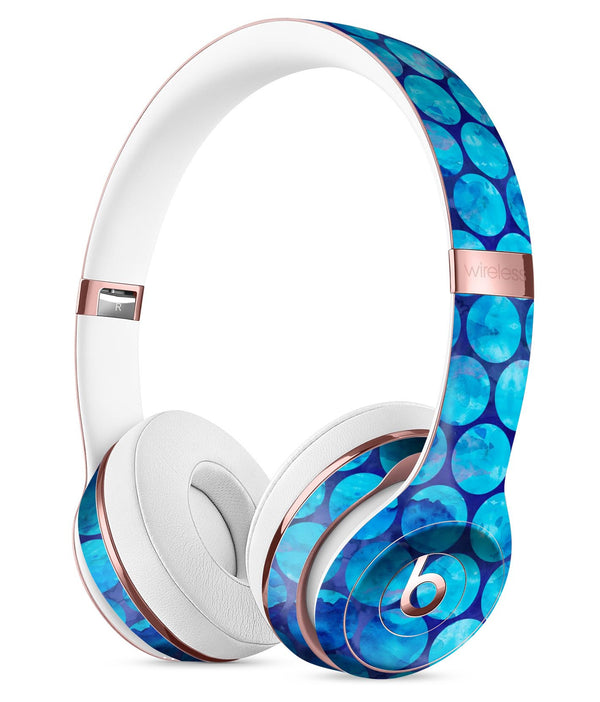 Blue Sorted Large Watercolor Polka Dots Full-Body Skin Kit for the Beats by Dre Solo 3 Wireless Headphones