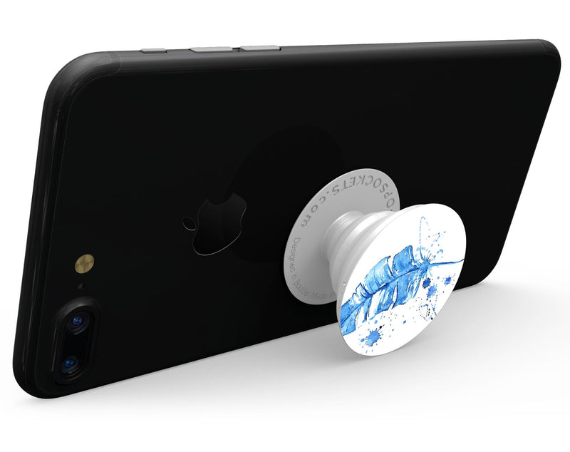 Blue Splatter Feather - Skin Kit for PopSockets and other Smartphone Extendable Grips & Stands