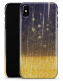 Blue Stratched Streaks with Unfocused Gold Sparkles - iPhone X Clipit Case
