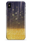 Blue Stratched Streaks with Unfocused Gold Sparkles - iPhone X Clipit Case