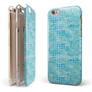 Blue Textured Triangle Pattern iPhone 6/6s or 6/6s Plus 2-Piece Hybrid INK-Fuzed Case