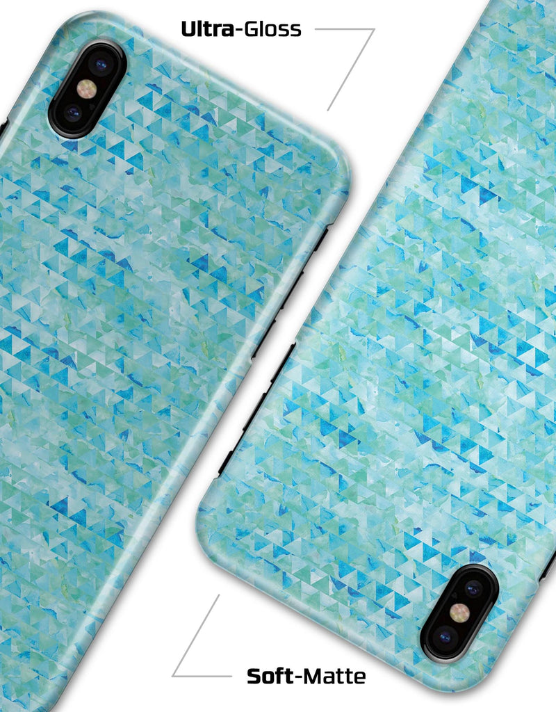 Blue Textured Triangle Pattern - iPhone X Clipit Case