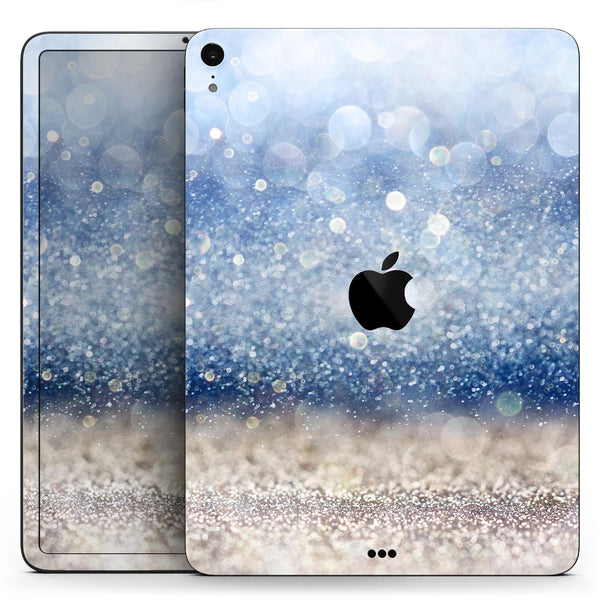 Blue Unfocused Silver Sparkle - Full Body Skin Decal for the Apple iPad Pro 12.9", 11", 10.5", 9.7", Air or Mini (All Models Available)