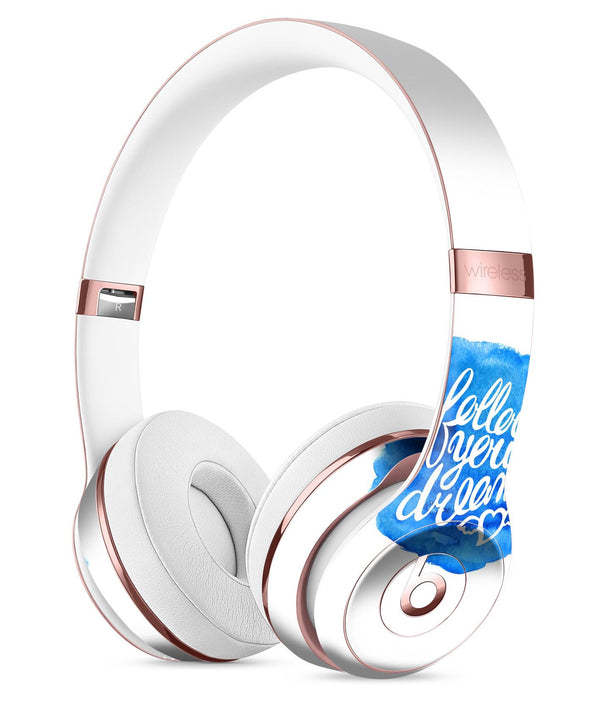 Blue WaterColor Follow Your Dreams Full-Body Skin Kit for the Beats by Dre Solo 3 Wireless Headphones