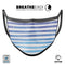 Blue WaterColor Ombre Stripes - Made in USA Mouth Cover Unisex Anti-Dust Cotton Blend Reusable & Washable Face Mask with Adjustable Sizing for Adult or Child