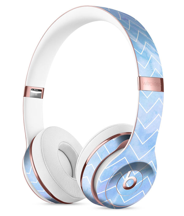 Blue Watercolor Chevron Full-Body Skin Kit for the Beats by Dre Solo 3 Wireless Headphones