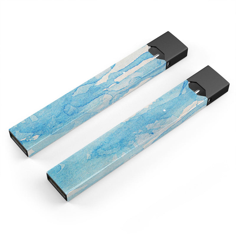 Blue Watercolor Drizzle - Premium Decal Protective Skin-Wrap Sticker compatible with the Juul Labs vaping device
