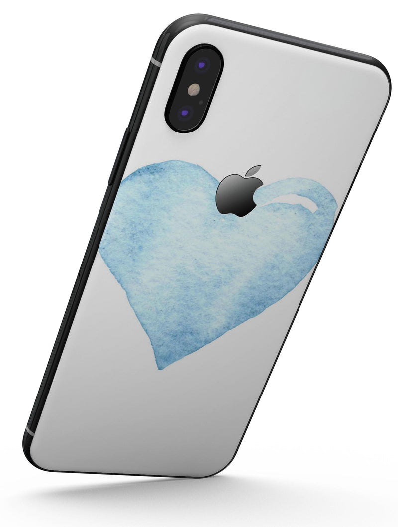 Blue Watercolor Heart - iPhone X Skin-Kit