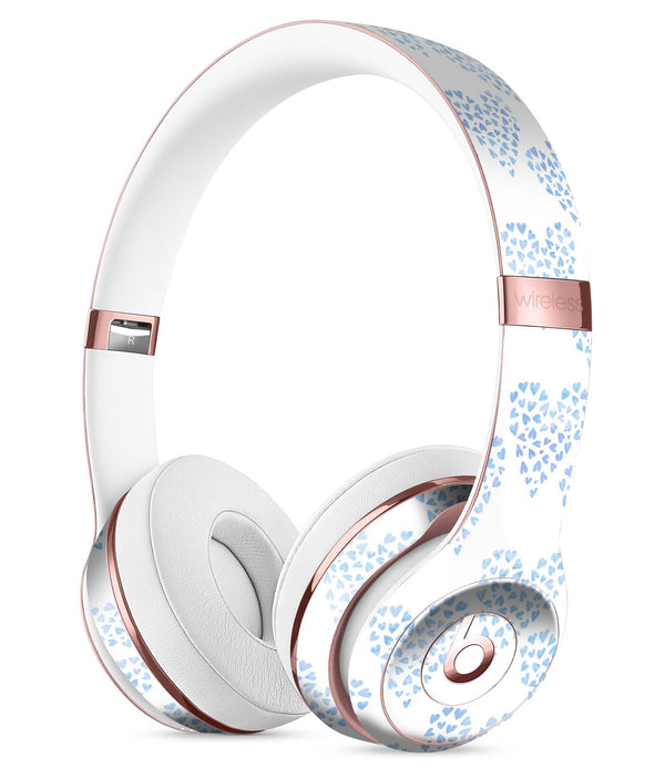 Blue Watercolor Hearts Pattern Full-Body Skin Kit for the Beats by Dre Solo 3 Wireless Headphones
