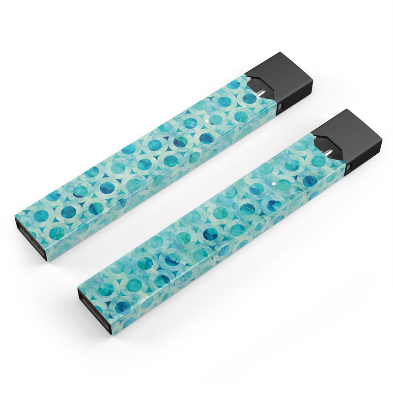 Blue Watercolor Ring Pattern - Premium Decal Protective Skin-Wrap Sticker compatible with the Juul Labs vaping device