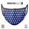 Blue Watercolor Stars - Made in USA Mouth Cover Unisex Anti-Dust Cotton Blend Reusable & Washable Face Mask with Adjustable Sizing for Adult or Child