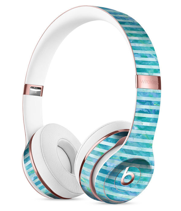 Blue Watercolor Stripes Full-Body Skin Kit for the Beats by Dre Solo 3 Wireless Headphones