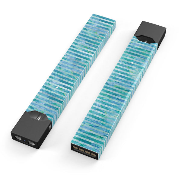 Blue Watercolor Stripes - Premium Decal Protective Skin-Wrap Sticker compatible with the Juul Labs vaping device