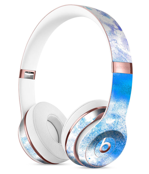 Blue Watercolor on White Full-Body Skin Kit for the Beats by Dre Solo 3 Wireless Headphones
