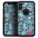 Blue and Black Branches with Abstract Big Eyed Owls - Skin Kit for the iPhone OtterBox Cases