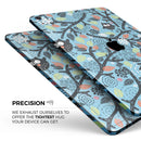 Blue and Black Branches with Abstract Big Eyed Owls - Full Body Skin Decal for the Apple iPad Pro 12.9", 11", 10.5", 9.7", Air or Mini (All Models Available)