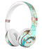 Blue and Coral Feathers Over Teal Strokes Full-Body Skin Kit for the Beats by Dre Solo 3 Wireless Headphones