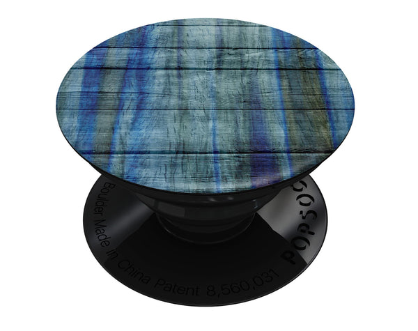 Blue and Green Tye-Dyed Wood - Skin Kit for PopSockets and other Smartphone Extendable Grips & Stands