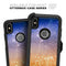 Blue and Orange Scratched Surface with Glowing Gold - Skin Kit for the iPhone OtterBox Cases