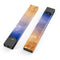 Blue and Orange Scratched Surface with Glowing Gold - Premium Decal Protective Skin-Wrap Sticker compatible with the Juul Labs vaping device