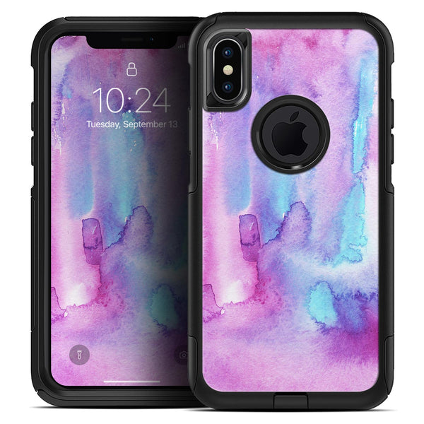 Blue and Pinkish Absorbed Watercolor Texture - Skin Kit for the iPhone OtterBox Cases