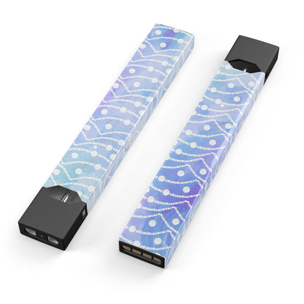Blue and Purple Watercolor Waves - Premium Decal Protective Skin-Wrap Sticker compatible with the Juul Labs vaping device