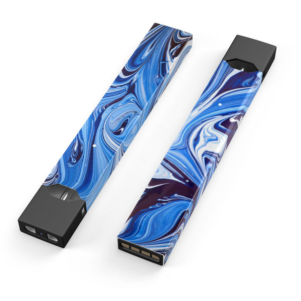 Blue and White Blended Paint - Premium Decal Protective Skin-Wrap Sticker compatible with the Juul Labs vaping device