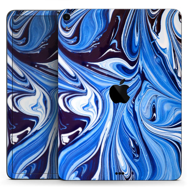Blue and White Blended Paint - Full Body Skin Decal for the Apple iPad Pro 12.9", 11", 10.5", 9.7", Air or Mini (All Models Available)