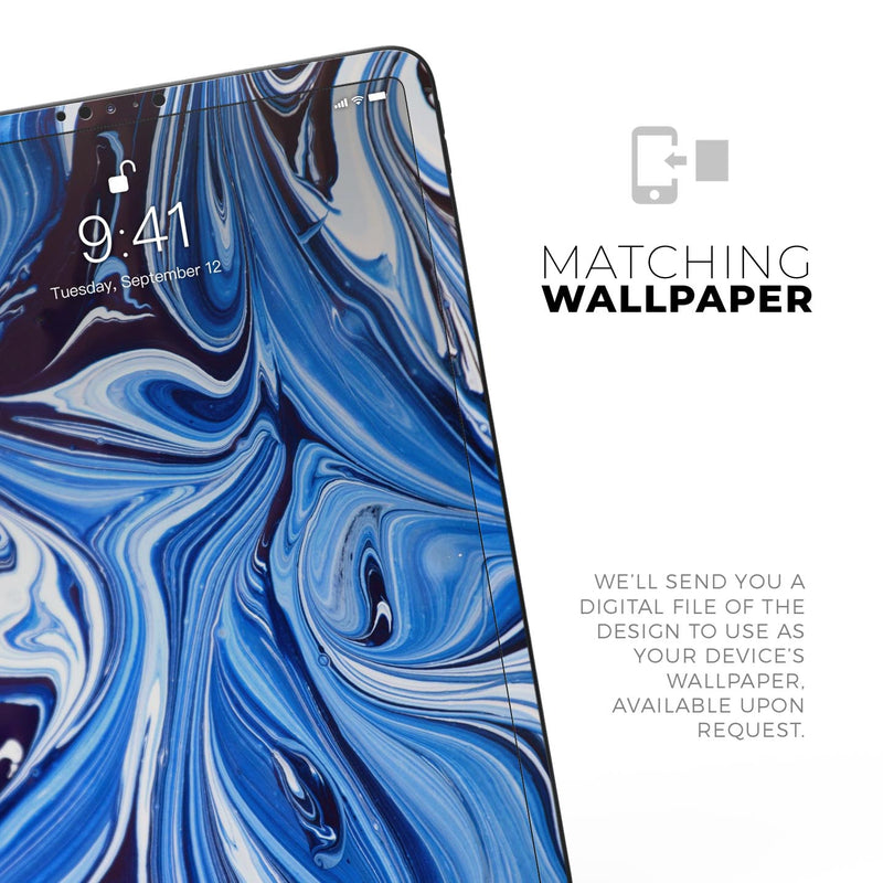 Blue and White Blended Paint - Full Body Skin Decal for the Apple iPad Pro 12.9", 11", 10.5", 9.7", Air or Mini (All Models Available)